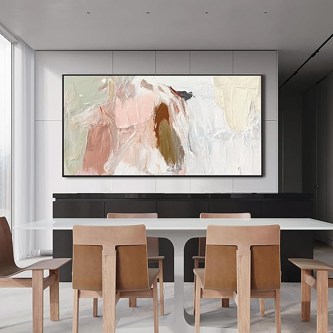 Canvas Wall Art Decor Large Abstract Wall Art Prints Wall Art Pictures For Living Room Framed Pink and White Wall Art Decorations Abstract Canvas Art Wall Decor Home Office Aesthetic Decor 29"x58"