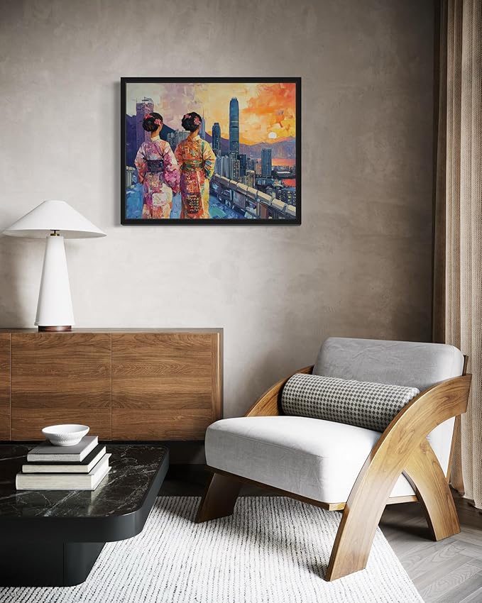 Hong Kong Art Print Poster, Asia Oriental Countries Culture Wall Art Asian Paintings for Bedroom Bathroom Living Room Decor 97 (Hong Kong, 16 x 20 inches, Unframed)