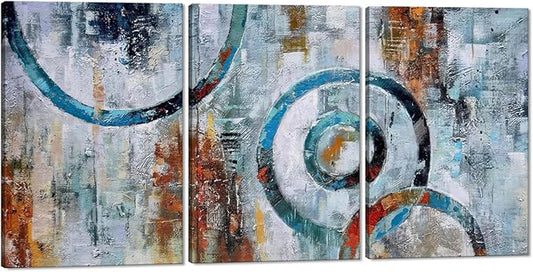 MAMAGO Large Wall Art - 3 Panels Minimalist Wall Decor Prints Painting Abstract Geometric Picture Modern Aesthetic Artwork Decoration for Bedroom Easy to Hang - 24" W x 36" Hx3pcs