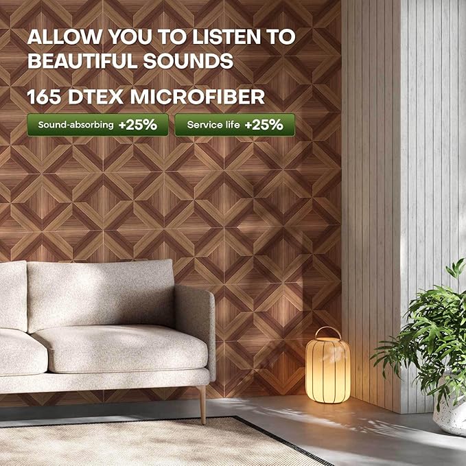 10 Pack Large Soundproof Wall Panels, 15.7 x 15.7 x 0.4 in Sound Proof Panels for Walls,0.9lb/ft³, High Density.Wood Grain Printing Sound Panels, 3D AcousticPanels,Artistic Noise