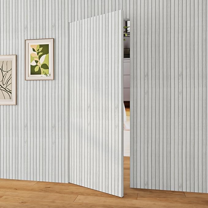 Livelynine Off White Beadboard Wallpaper Peel and Stick Faux Wood Slat Wall Paneling for Accent Wall Farmhouse Bead Boards Vinyl Prepasted Wallpaper Rolls Removable Contact Paper for Walls 15.8x78.8