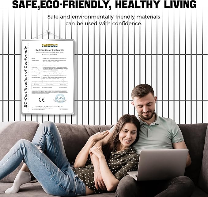 8 Pack Large Innovation Double Deck Soundproof Wall Panels, 15.7 x 15.7 x 0.4 in Sound Proof Foam Panels for Walls, 0.9lb/ft³ High Density,Cork Boards Alternative Black&White