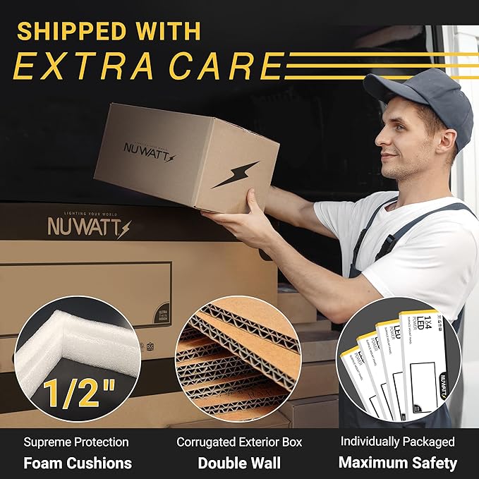 NUWATT 2 Pack 1x4 FT LED Surface Mount Panel 120-277V Universal Voltage, 3CCT 3000K/4000K/5000K Selectable, 4000LM, 40W, Internal Driver, 0-10V Dimmable, 12x48 Inch Flush Mount Ceiling Light, 1" Thick