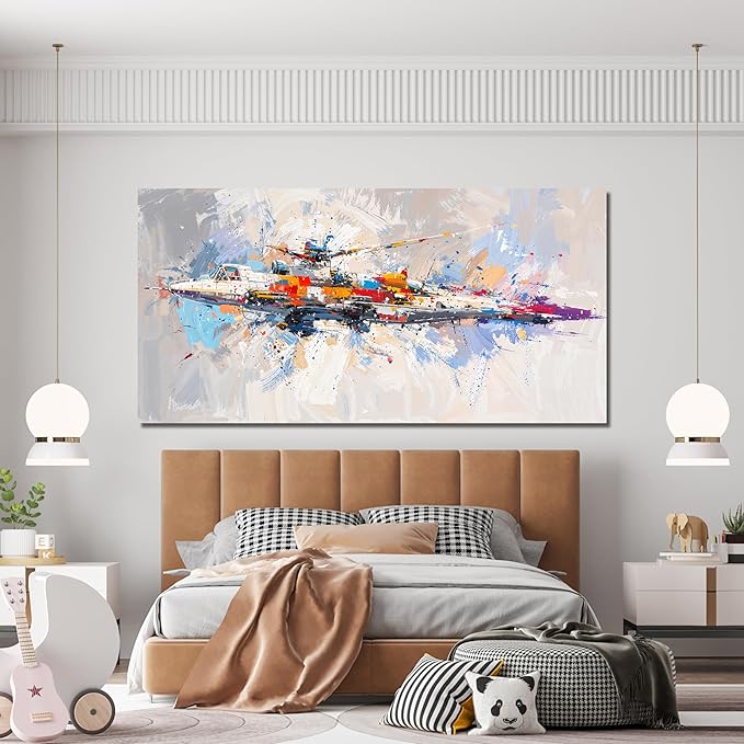 Canvas Wall Art Decor Wall Pictures for Living Room Large Colorful Wall Art Prints Abstract Canvas Art Wall Decor Oversized Abstract Wall Art Artwork for Walls Office Home Aesthetic Wall Art Decor 29"X58"