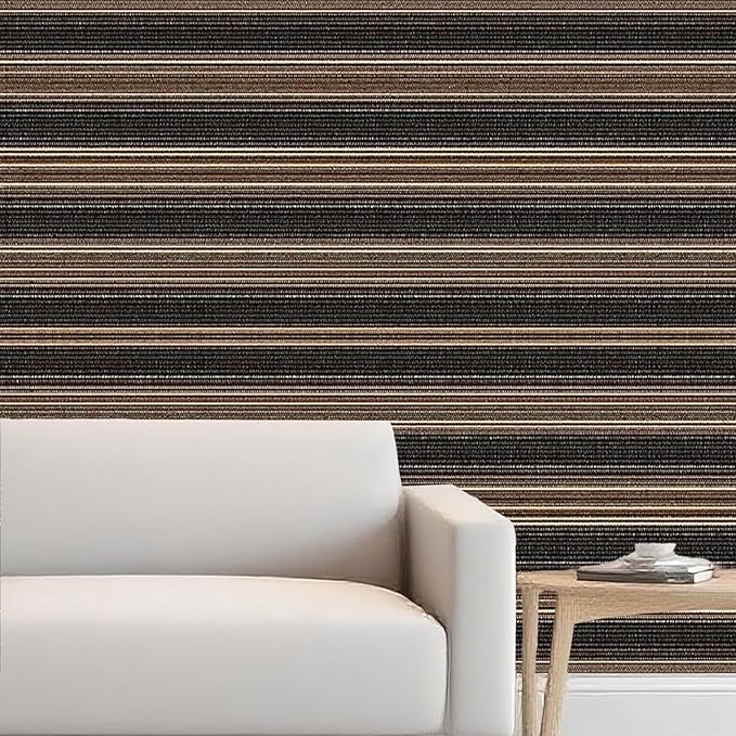 Nuxovilar Brown Wood Grain Stripe Textured Peel and Stick Wallpaper, 15.75"x39.37", Self-Adhesive Contact Paper, Rustic Modern Look for Bedroom, Living Room and Table Decor