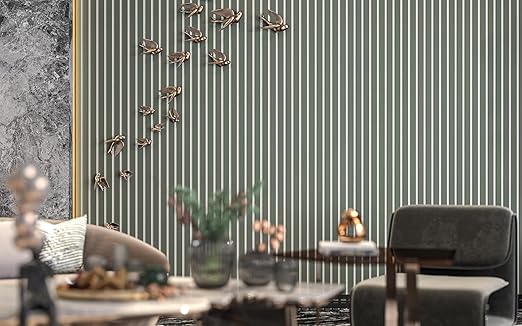 Alamosa Acoustic Paneling - 106' x 12.6' Soundproof 3D Slat Panels (Set of 20) in Green with White Base