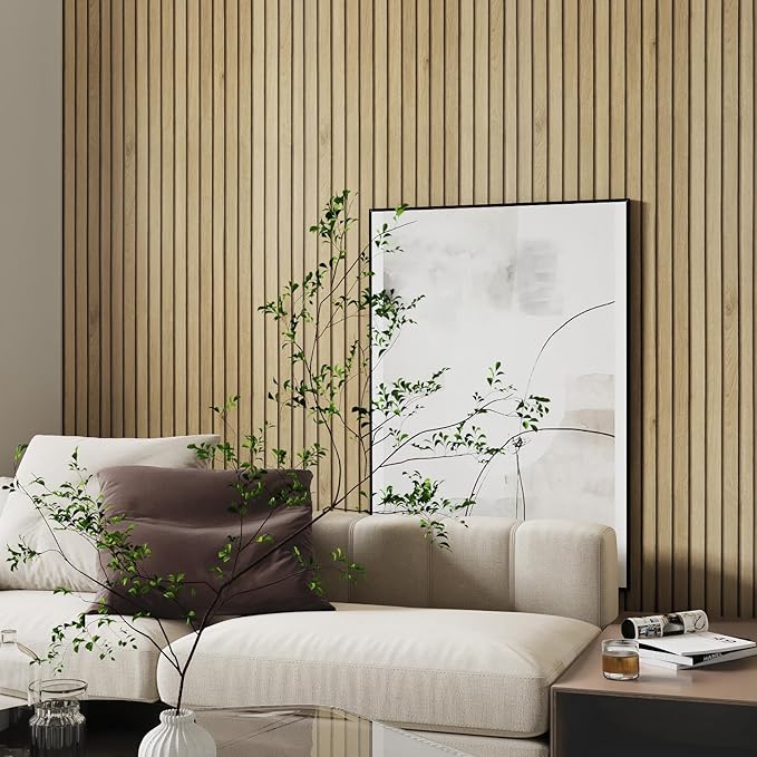 Livelynine Peel and Stick Wallpaper Wood Slats Self Adhesive Wall Paper 15.8x197 Faux Wood Contact Paper Peel and Stick Accent Wall Vinyl Cubicle Wallpaper Natural Wooden Slats for Wall Decor Bedroom