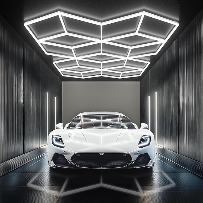 Large Hexagonal LED Lights - Overstock Hexagonal Lights for Garages, Stores, Conference Rooms, Auto Repair Shops