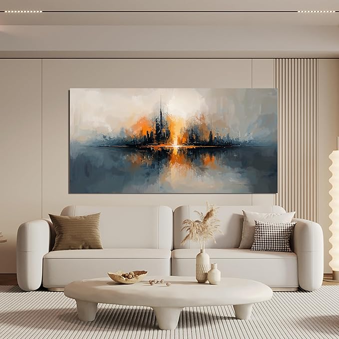 Large Canvas Wall Art Decor Modern Black Wall Art Prints Abstract Canvas Art Wall Decor Wall Art Pictures For Living Room Abstract City Wall Art Decorations Office Home Decor Aesthetic 24" X 48"