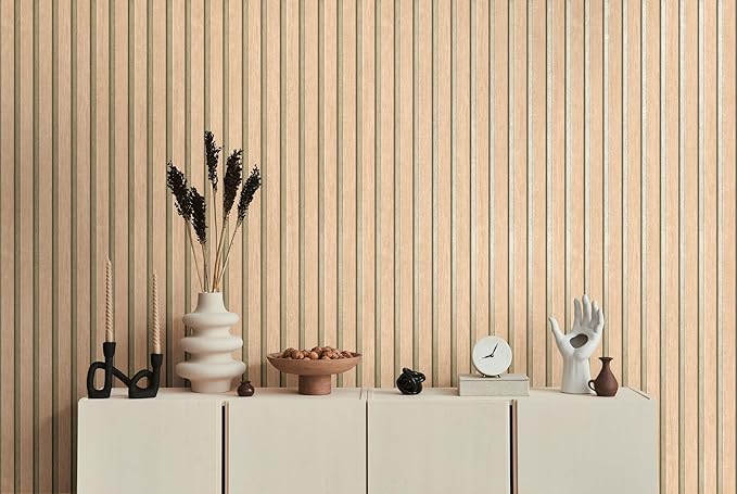 A.S. Création Non-Woven Wallpaper with Wall Panel Motif with Metallic Effect 0,53 x 10,05 m - Beige Brown Gold Metallic - Wood Look Wallpaper Made in Germany - 786651