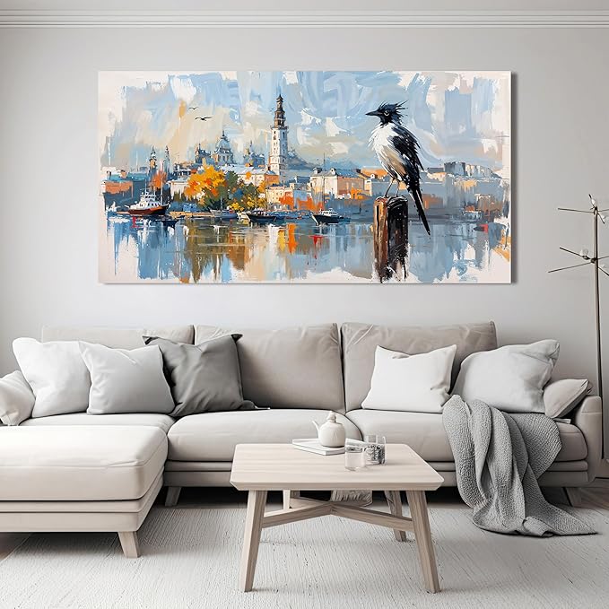 Canvas Wall Art Decor Large Wall Art Pictures for Living Room Art Work for Wall Decor Modern Landscape Wall Art Prints Artwork for Walls Bird Wall Decorations Bedroom Home Wall Art Decor 24"X48"