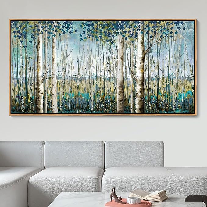 Nature Wall Art Forest Art Canvas Wall Decor Green Tree Canvas Print Artwork Decor for Living Room Landscape Pictures for Bedroom Home Office Decorations 20×40IN