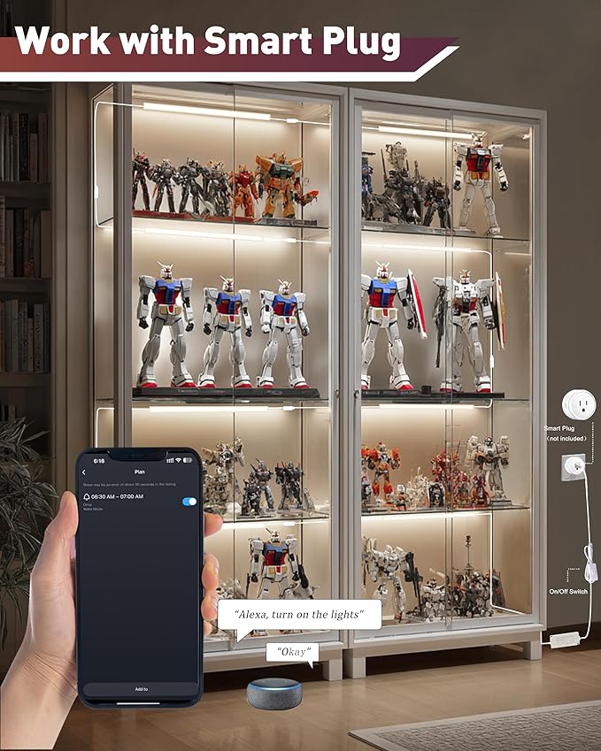 Cefrank Under Cabinet LED Light Bars, 8pcs 12" V-Shape, 16Watt 1600Lumens, Warm White (3000K)