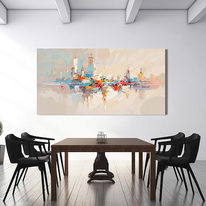Canvas Wall Art Decor Large Wall Art Pictures for Living Room Abstract Canvas Art Wall Decor Modern Artwork for Walls Oversized Colorful Abstract Wall Art Decorations Bedroom Home Wall Decor 29" X 58"