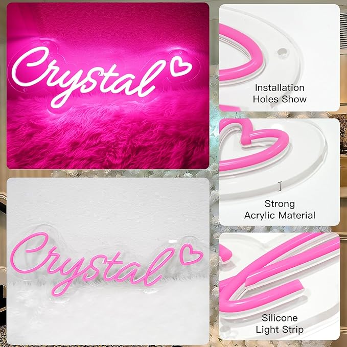 Neon Signs for Wall Decor Custom Neon Led Sign Personalized for Bedroom Customizable Light Up Neon Name Sign Wedding Birthday Business Bar Christmas Decorations Customized Gift