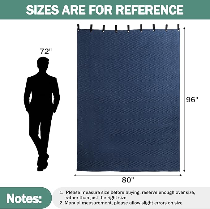 MABOZOO Studio Sound Blanket, 96x80 Large Soundproof Blanket with Grommets, Heavy Duty Sound Dampening Noise Reducing Divider for Workshop, Basement, Laundry, Acoustic (Black)