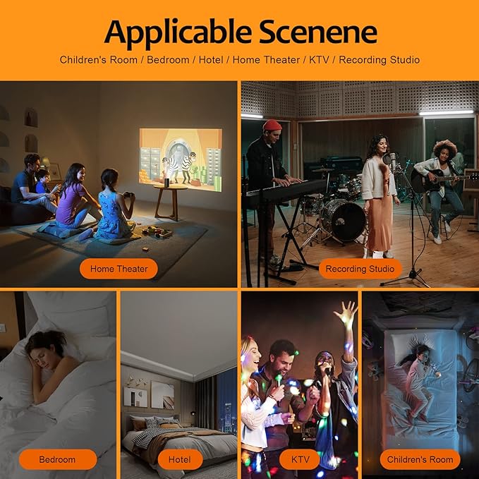 18Pack Hexagon Acoustic Panels 12" X 10" X 0.4" Sound Proof Panels,High Density Sound Dampening Panels With Self-Adhesive Soundproof Absorbing Wall Panels For Home Insulation Studio Office（Orange）