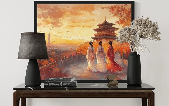 China Art Print Poster, Asia Oriental Countries Culture Wall Art Asian Paintings for Bedroom Bathroom Living Room Decor 97 (China, 11 x 14 inches, Black Frame)