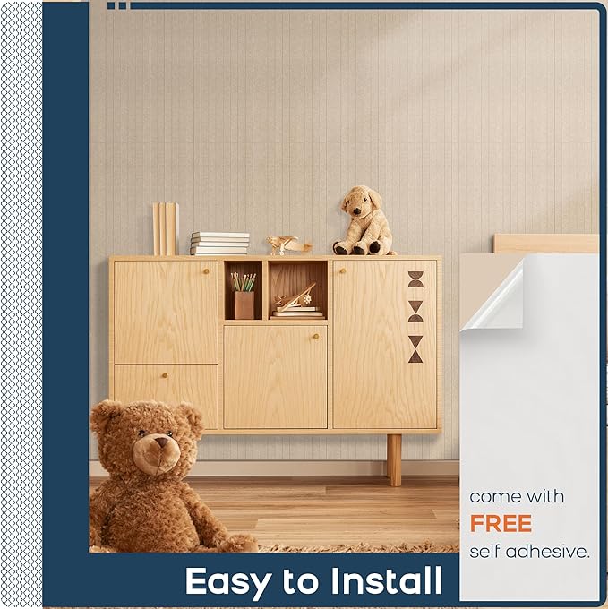 BUBOS 12 Pack Large Acoustic Panels,47.2x11.8Inch SoundProof Panels for Walls,Self Adhesive Acoustic Wall Panels,Decorative Sound Panels for Home Studio Office (Camel 01)