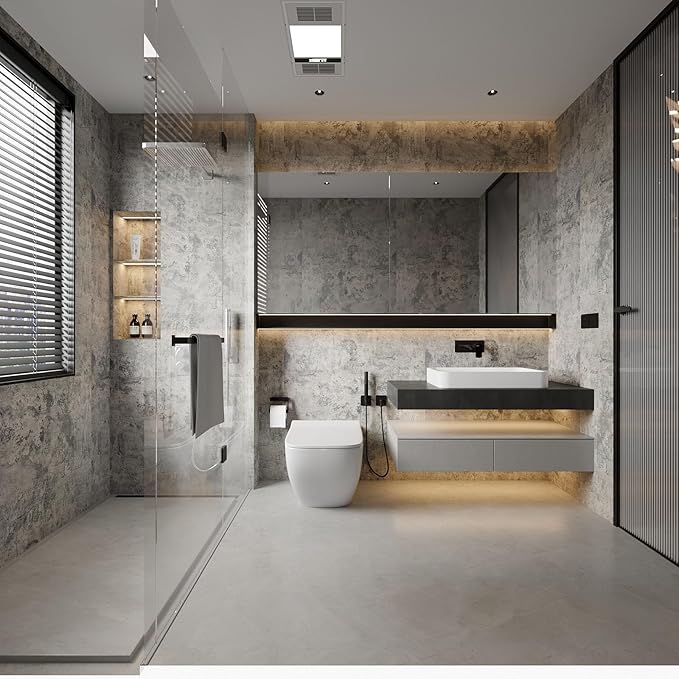 BAYYA Concrete Wallpaper Peel and Stick Grey/Brown/Beige Cement Contact Paper 15.8"x1181" Industrial Style Self Adhesive Waterproof Removable Wall Covering Wall Paper Vinyl Film Furniture Stickers