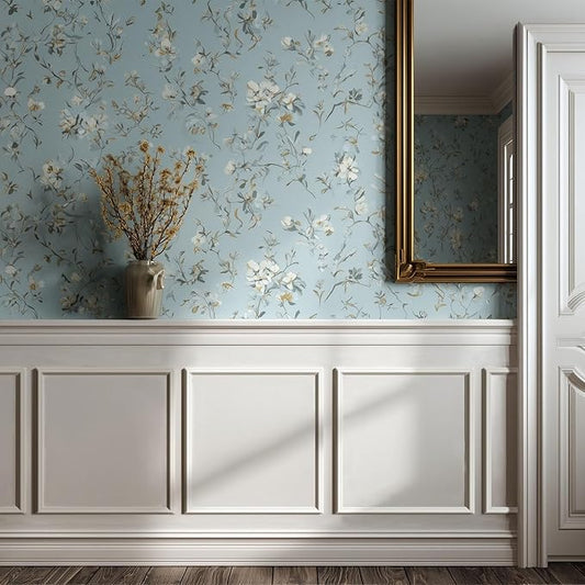 12 Sets Peel and Stick Wall Molding Kit, 20''x20'' Premade Wainscoting Accent Panels for Interior Wall Trim, Easy DIY Moulding Decor