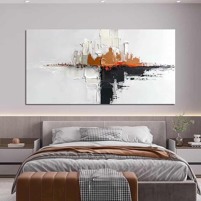 Abstract Large Wall Art Decor Modern Wall Art Pictures for Living Room Abstract Canvas Art Wall Decor Oversized Black and White Wall Art Prints Artwork for Walls Bedroom Office Home Decor 29" X 58"