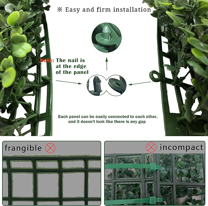 Bybeton Artificial Grass Backdrop Wall,10"x 10"(16Pcs) UV-Anti Boxwood Hedge Topiary Wall Panels for Indoor Outdoor Privacy Protected and Garden,Balcony,Privacy Fence Screen décor
