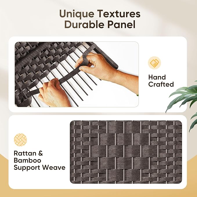 JOSTYLE Room Divider 6ft. Tall Extra Wide Privacy Screen, Folding Privacy Screens with Diamond Double-Weave Room dividers and Freestanding Room Dividers Privacy Screens(Espresso, 8-Panel)