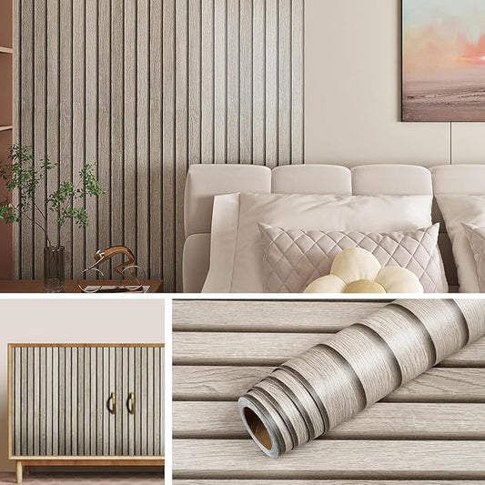 Livelynine 15.8x394 Inch 3D Wood Slat Wallpaper for Accent Wall Peel and Stick Wallpaper for Bedroom Living Room Walls Natural Wood Contact Paper Self Adhesive Paneling Wall Paper Decorative Pole Wrap