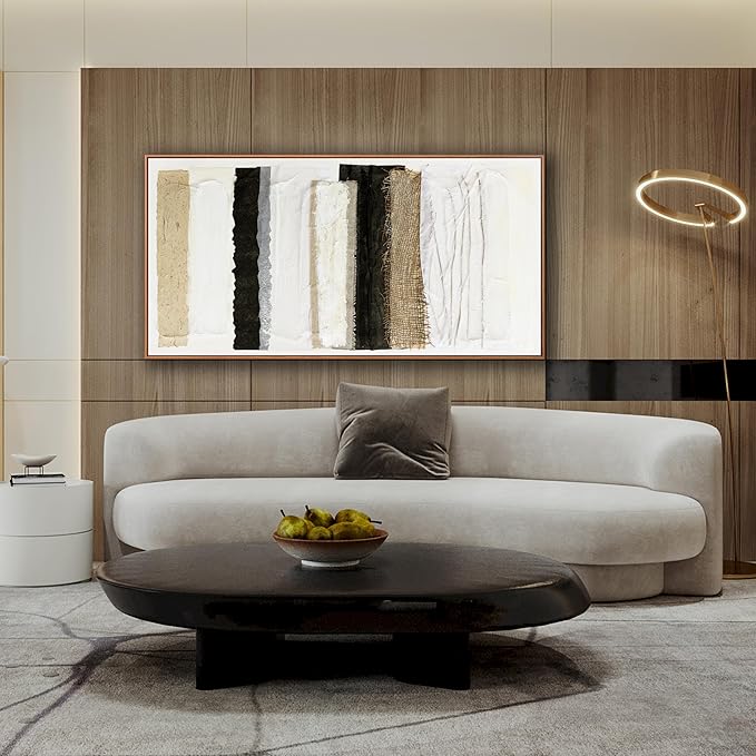 Abstract Canvas Wall Art Decor Maximalist Home paintings Decor Wall Art Prints Modern Framed Wall Decorations Multicolor Overlapping Strips Artwork 20×40 inch for Living Room Wall Bedroom Kitchen Office Decor