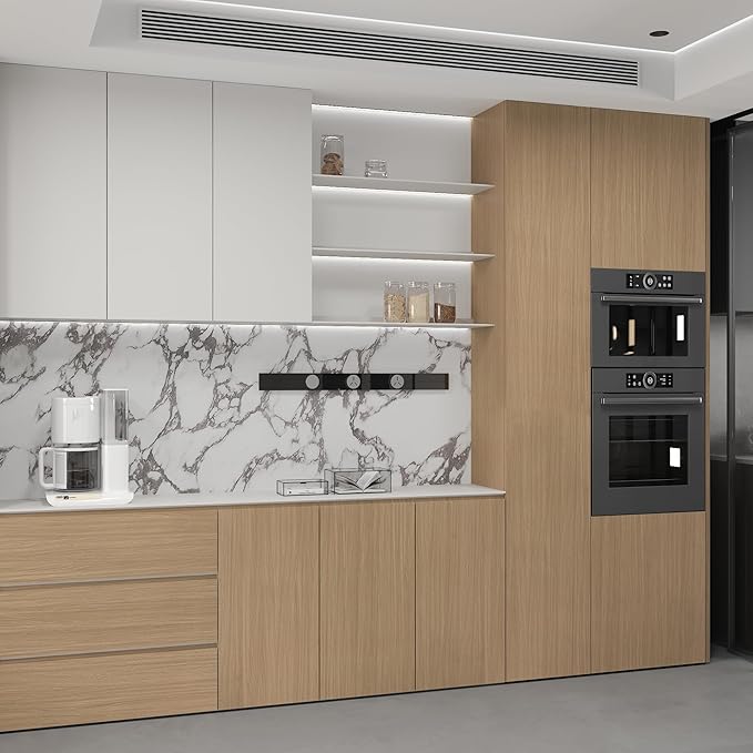 Large Size 48"x197" Extra Wide Big Roll Brown Peel and Stick Wallpaper Self Adhesive Wallpapers Thicken Wall Sticker Faux Wood Contact Paper Removable Waterproof Wood Vinyl Wrap for Kitchen Cabinets