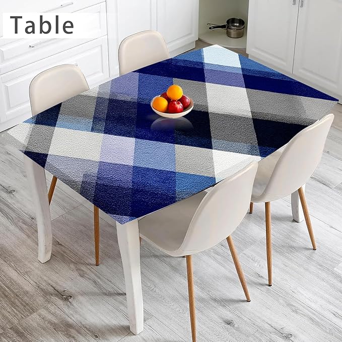 Nuxovilar Blue Plaid Checkered Textured Peel and Stick Wallpaper, 15.75"x39.37", Self-Adhesive Contact Paper, Classic Tartan Design for Bedroom, Living Room and Table Decor