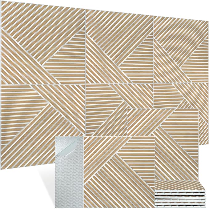 Acoustic Panels, 6 Pack 23.6" x 23.6"x 0.4" Soundproof Wall Panels, Decorative Acoustic Wall Panels, Self-Adhesive Sound Absorbing Panels for Home, Office, Studio, PVC Film Surface (B)