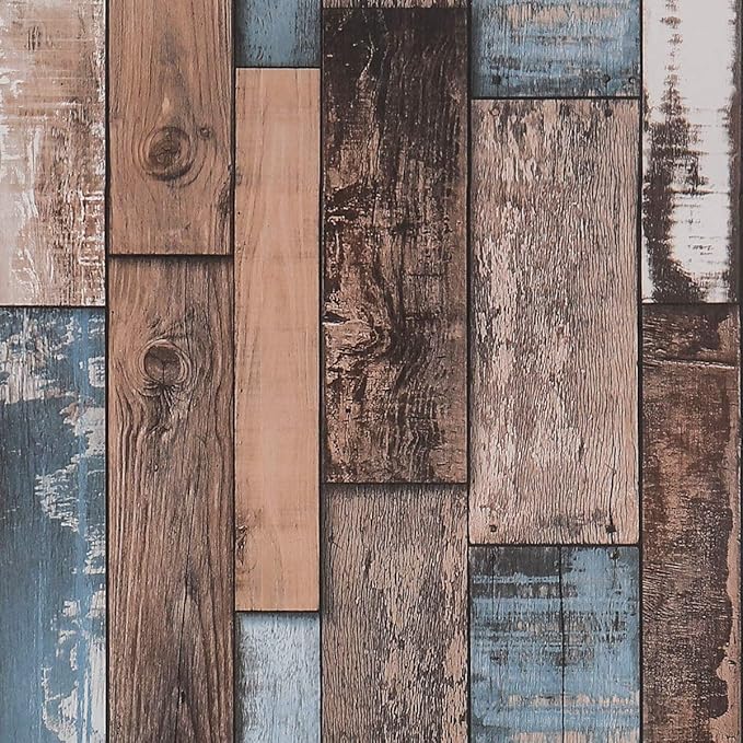 Livelynine Shiplap Peel and Stick Barnwood Wallpaper for Walls Rustic Barn Wood Wall Planks Bathroom Wallpaper 17.7X78.8 Wood Plank Contact Paper for Desk Cabinets Bulletin Board Paper Roll Classroom