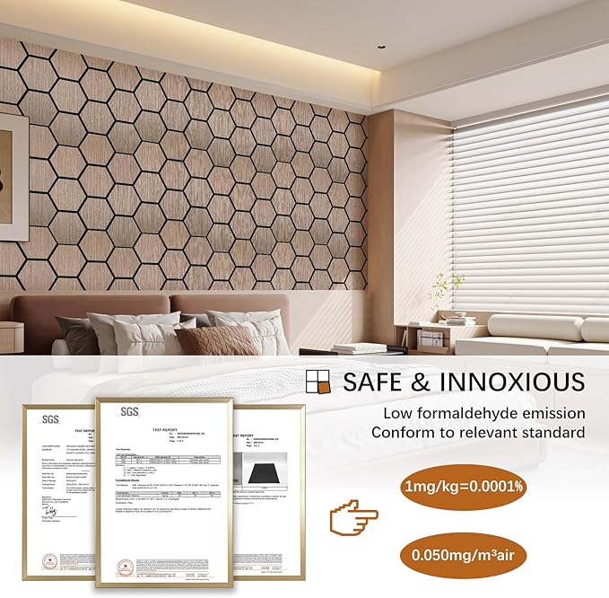 4 Packs Acoustic Wall Panels - Self-Adhesive 3D Wood Slat Wall Panel- Peel and Stick Sound Absorbing Panels for Noise Reducing - Feature Wall Decor for Home & Office