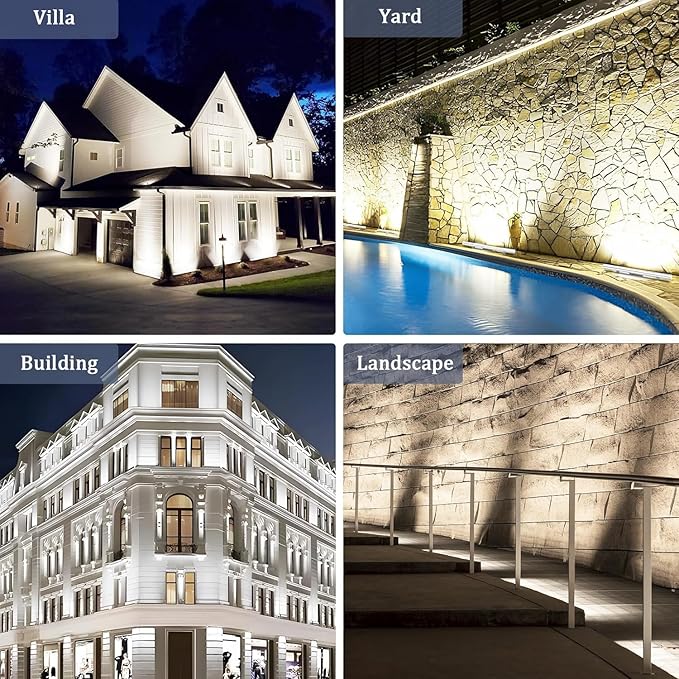 2-Pack nanzgecc 72W Outdoor Wall Washer Lights, 40IN 5000K Daylight White LED Wall Washer Light Bar, 120V Waterproof IP67 Outdoor LED Light Bar for Outdoors, Plug and Play