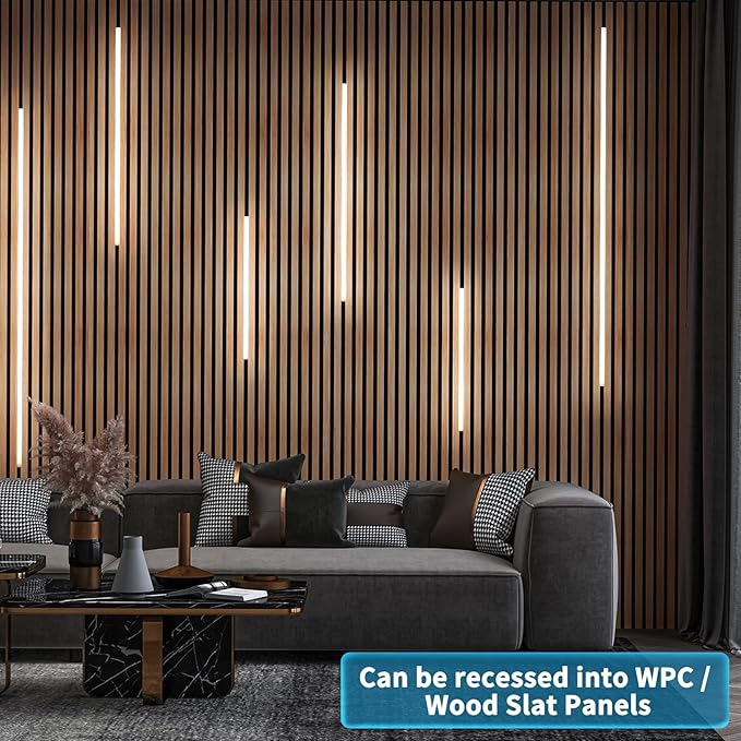 Art3d LED Recessed Lighting Kit - 6pcs Self-Adhesive White LED Light with Smart Switch, 3000k Touching Switch Light for Wood Slat Wall Panels Headboards Home Decor - Housing White