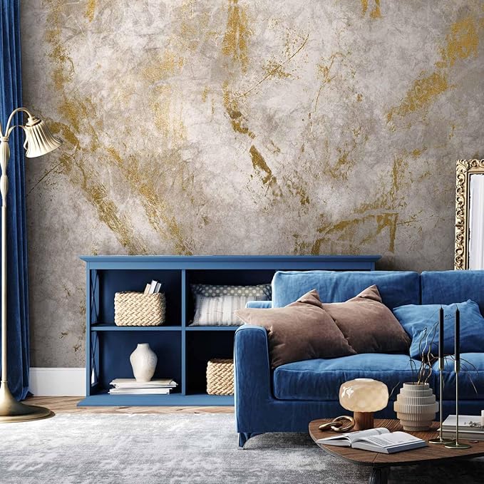 artgeist Wall Mural Faux Cement 154x110 in - XXL Peel and Stick Self-Adhesive Wallpaper Removable Large Sticker Foil Wall Decor Print Picture Image Design Abstract Structure f-A-10009-a-a