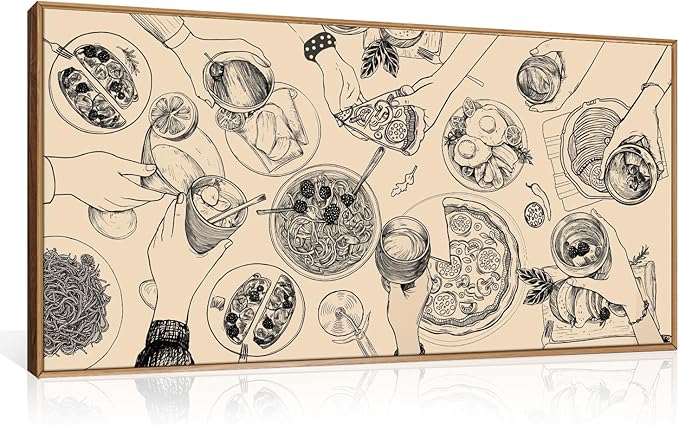 Ausril Cheers Bar Wall Art Framed Canvas Set - Vintage Drink Cocktail Painting, Modern Party Decor, Abstract Friend Pub Prints for Kitchen, Dinning Room, Restaurant, Living Room, Bar - 20x40 Inch