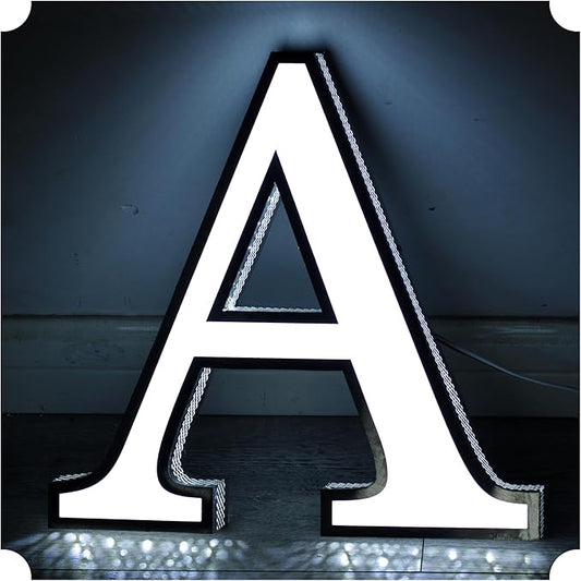 jimeiguang Custom Exterior LED Channel Letters 8 to 25 inches Tall Large Letter Bright Lighted Logo for Storefront Business Sign Building Signs (8 letters)