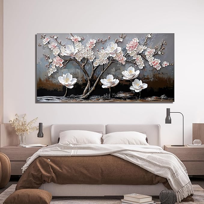 Canvas Wall Art Decor Art Work for Wall Decor Black and White Wall Art Decorations Wall Art Pictures for Living Room Artwork for Walls Modern Flower Wall Art Prints Home Office Decor 20" X 40"