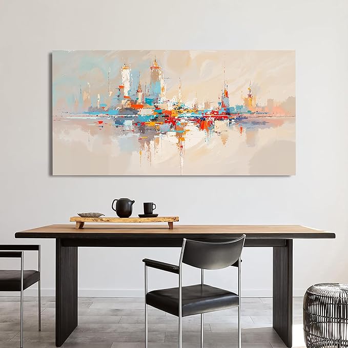 Canvas Wall Art Decor Large Wall Art Pictures for Living Room Abstract Canvas Art Wall Decor Colorful Abstract Wall Art Prints Artwork for Walls Wall Art Decorations Bedroom Home Decor 24" X 48"