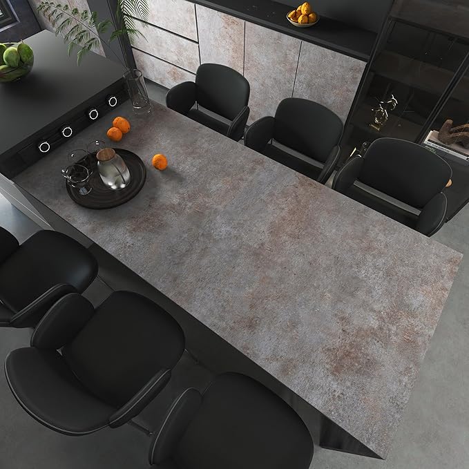 48"×394" Extra Wide Big Roll Thick Brown Grey Concrete Wallpaper Peel and Stick 3D Industrial Gray Concrete Contact Paper DIY Matte Textured Cement Stickers for Bedroom Bathroom Gym Wall