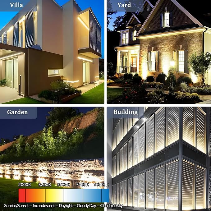 72W Outdoor LED Wall Washer Lights, 40 Inches 3500K Warm White Wall Washer Light Bar, 120V IP67 Waterproof Outdoor LED Light Bar for Outdoors, Plug-in (2 Pack)