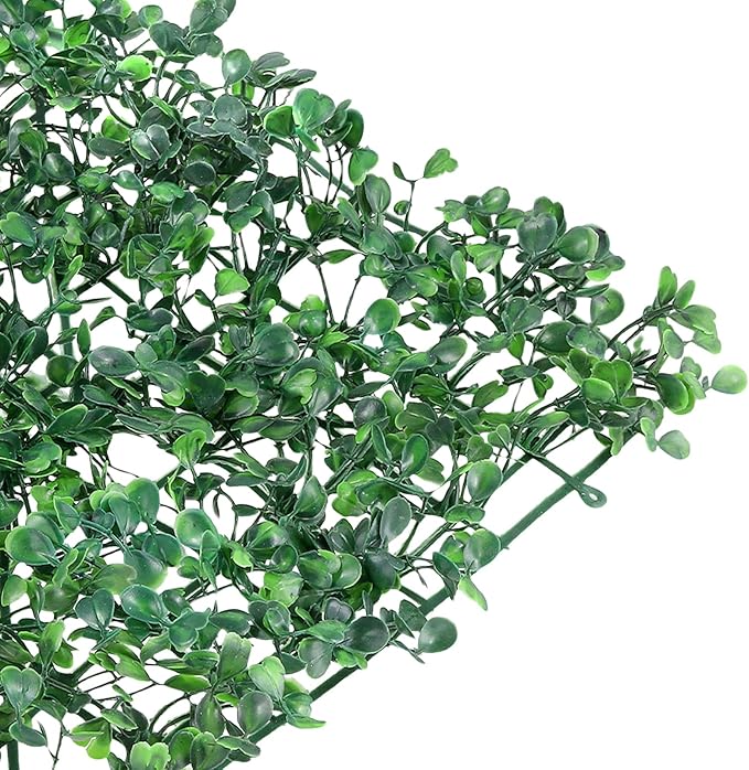 JEUIHAU 20 PCS 10x10 Inch Artificial Grass Wall Panels, Boxwood Hedge Privacy Screen for Indoor Outdoor Wedding Venue, Business Space, Garden Balcony Party Decor