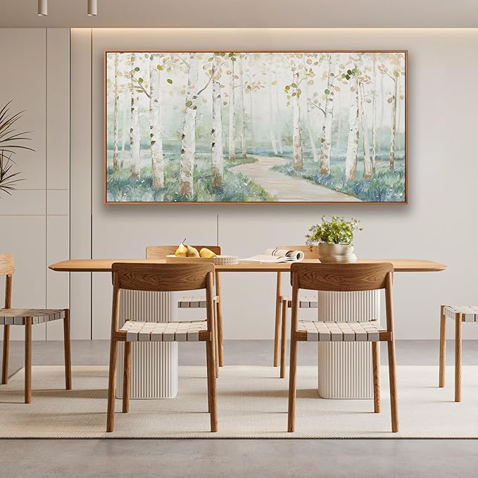 Modern Natural Landscape Canvas Wall Art Decor Home Decor Wall Art Prints Colorful Forest Path Framed Landscape Wall Art Decorations for Living Room Wall Bedroom Kitchen Office Decor 24"×48"