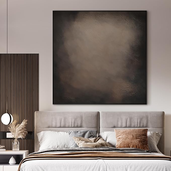 46"x46" XL Framed Wall Art - Dark Rustic Grunge Abstract Industrial (Frame Assembly Required)