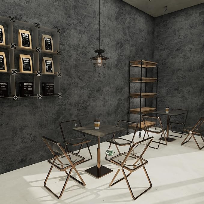 JSEVEM 31"×157" Extra Wide Thick Dark Blue Grey Concrete Wallpaper Peel and Stick Industrial Light Blue Gray Concrete Contact Paper Vinyl Waterproof Adhesive Cement Stickers for Bedroom Bathroom Walls