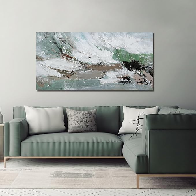 Canvas Wall Art Decor Modern Canvas Wall Art For Living Room Abstract Art Green Wall Art Decor Colorful Abstract Wall Art Prints Canvans Art Work For Bedroom Office Kitchen Wall Decor 20" x 40"