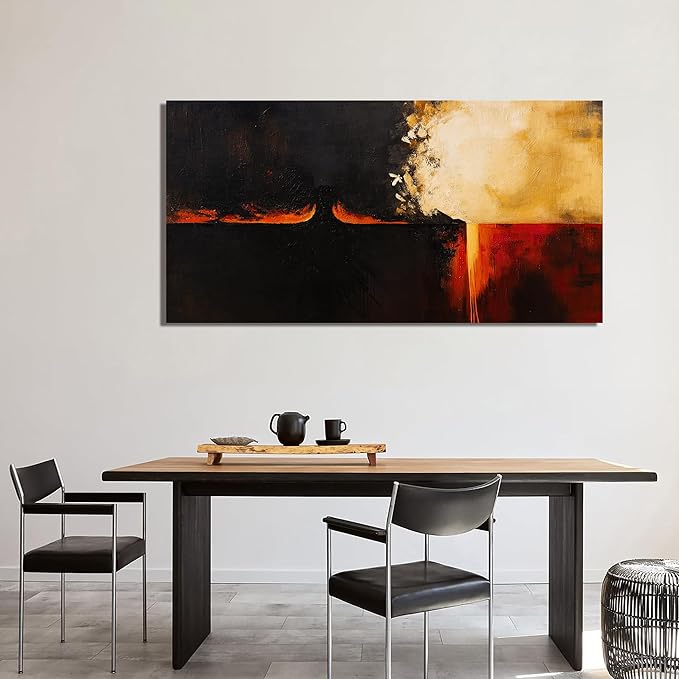 Canvas Wall Art Decor Wall Art Pictures For Living Room Abstract Art Black Red Vintage Wall Art Decor Art Work Decoration Modern Abstract Wall Art Prints For Bedroom Office Kitchen Wall Decor 20"x40"
